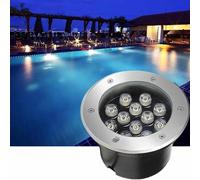 EDXTNKQC Underwater Pool Light - LED Ring Fountain Light, 12V Waterproof Outdoor Pond Party Lights, IP68 Waterproof Recessed Pool Underwater Light(Yellow,9W)