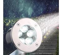 EDXTNKQC Underwater Pool Light - LED Ring Fountain Light, Buried IP68 Waterproof Landscape Light, Round Underwater Stainless Steel Spotlight, 12V Low-Voltage Fountain Landscape Lighting(Red,3W)