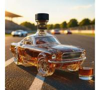 EDXTNKQC Whiskey Decanter, Art Statue, 300ml Car-shaped Whiskey Decanter Sculpture, Leak-proof Glass Bottle Ornament, Home Bar Wine Dispenser, Creative Glass Decoration(A)