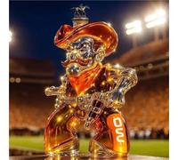 EDXTNKQC Whiskey Decanter, Art Statue, 300ml Cowboy-themed Whiskey Decanter, Creative Character Glass Bottle, Portable And Stylish Cowboy Bottle, Home/Bar Glass Ornament(C)