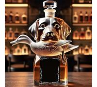 EDXTNKQC Whiskey Decanter - Art Statue, 300ML Glass Hunting Dog Whiskey Wine Bottle Sculptures, Home Animal Decanter Ornaments, Handmade Decorated Wine Bottle(C)