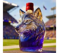 EDXTNKQC Whiskey Decanter, Art Statue, 300ml Husky Whiskey Decanter, Creative Animal Glass Wine Bottle, Home Bar Husky Glass Decorative Ornaments, Can Store Various Wines(C)