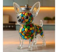EDXTNKQC Whiskey Decanter, Art Statue, 300ml Puppy Treat Jar, Cute Puppy Glass Candy Jar, Home Decor Wine Bottle, Handmade Puppys-shaped Glass Storage Jars With Lid