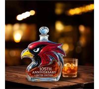 EDXTNKQC Whiskey Decanter - Art Statue, 300ml Red Eagle-Shaped Whiskey Decanter, Handcrafted Animal Glass Bottle, Creative Home Bar Decoration, Unique Wine Glass(A)