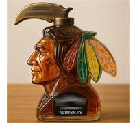 EDXTNKQC Whiskey Decanter - Art Statue, 350ml Whiskey Decanter, Human Head Glass Bottle, High Borosilicate Glass Decanter Crafts, Home Decor Glass Decanter Ornaments(D)