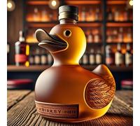 EDXTNKQC Whiskey Decanter - Art Statue, 500ml Duck-shaped Whiskey Decanter Sculpture, Handcrafted Leak-proof Glass Bottle, Creative Duck-shaped Bar Accessory, Home/bar Decoration(D)