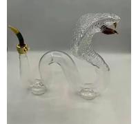 EDXTNKQC Whiskey Decanter, Art Statue, 750ml Snake-shaped Whiskey Decanter Sculpture, Personalized Glass Animal Bottle, Sealed Glass Wine Dispenser, Home Bar Decoration Ornaments(25.4 Ounces)