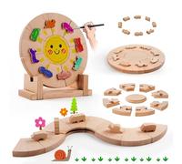 Edyfico TYP101, Montessori Toy for 2 3 4 5 Year Old Boys Girls | Thick Wooden Puzzle Blocks 2 in 1 | Unique Interlocking Stackable Preschool Educational Toy | Premium Beech Wood Display &Storage Stand