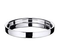 EDZARD Alaska Stainless Steel Serving Tray, Round, Diameter 32 cm, Silver Tones