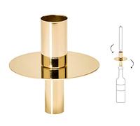 EDZARD bottle attachment for candles - candlestick, decorative candle holder for rod candles, insert for bottles - candle decoration, candlestick (H 8 cm) (gold)