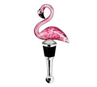 EDZARD Bottle Stopper Flamingo (H 5.1 in), Handcrafted, Traditional Glass-Making Technique, for Wine and Champagne Bottles - Tropical Decor, Summer Party Gift idea, bar Accessory