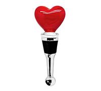 EDZARD Bottle Stopper Heart (H 10 cm), Handcrafted Glass | wedding gift idea, romantic present, for wine and champagne, traditional glass art, bar accessory, table decoration