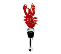 EDZARD Bottle Stopper Lobster (H 12 cm), Handcrafted Glass | coastal gift idea, seafood theme decor, for wine and champagne, traditional glass art, bar accessory, table decoration