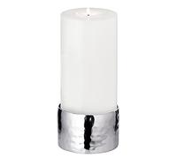 EDZARD candlestick Agadir made of stainless steel - candle holder, stand silver for pillar candles - decorative candles, table decoration, silver decoration (8.5 cm, H 5 cm) (Silver, Height 5 cm)