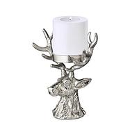 EDZARD Candlestick Deer, nickel-plated aluminium, height 7.87 in, for candles with ø 2.36 in