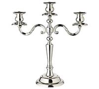 EDZARD Candlestick Regina, 3-flame, height 14,2 in, silver plated, tarnish protected