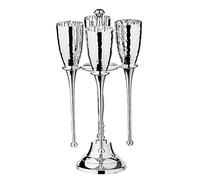 Edzard Champagne Flutes Didi with Stand, Hammered, Silver-Plated, Height 32 cm, Set of 4
