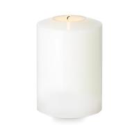 EDZARD Cornelius Double Pine Permanent Candle, Height 4.7 in, Diameter 3.14 in, White, Heat Resistant up to 90 Degrees - Tea Light Holder, Tea Light Candle
