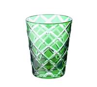 EDZARD Crystal Tumblers Dio Set of 6 (230 ml, H 10 cm), Green | hand cut, cased glass technique, drinking and water glasses, whisky glasses, for iced coffee, tealight