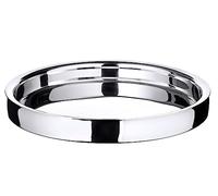 EDZARD Decorative Tray Alaska (Ø 40 cm), Polished Stainless Steel | highly polished, for serving and presenting, large round serving tray, table decoration, gift idea