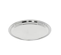 EDZARD Decorative Tray Pipe (Ø 22 cm), Round, Silver Plated | tarnish resistant, serving tray, table decoration, living room decor, gift idea