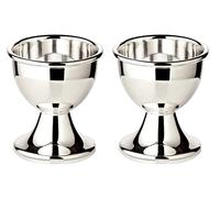 Edzard Egg Cups Classo Heavy Silver Plated - Cup Set for Eggs, Silver Egg Cups, Modern Holder for Breakfast Eggs, Egg Tray - Crockery for Holidays, Holiday Egg Cups (Height 5 cm), Set of 2