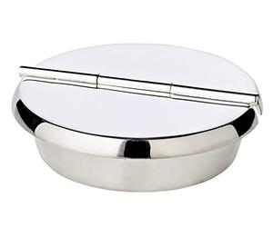 EDZARD folding ashtray Ashburn, heavily silver-plated, ø 10 cm, handmade, suitable for outdoor use, ashtray suitable for cigarettes and cigars, wind and weather resistant due to the lid