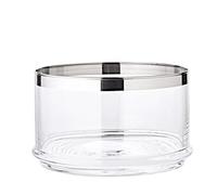 Edzard Glass Bowl Serving Box Vigo, Mouth-Blown Crystal Glass with Platinum Rim, Diameter 19 cm, Height 12 cm