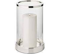 EDZARD Hurricane Candle Holder Sanremo (H 26 cm, Ø 16.5 cm), Silver Plated | tarnish resistant, no polishing needed, shields the flame from draughts, for pillar candles to Ø 8 cm