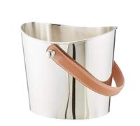 EDZARD ice Bucket/Wine Cooler Gilbert, Height 6,7 in, Highly Polished and Nickel-Plated, with Handle Handle Made of Leather