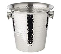 EDZARD Joey Champagne Chiller (h 23 cm, Ø 21 cm, Holds 1 Bottle, Stainless Steel, Hammered Finish, with 2 Handles - Bottle Cooler, Wine Cooler, Drinks Cooler, Champagne Cooler, ice Bucket