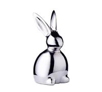 EDZARD Louis Rabbit Figurine (Height 13 cm) Nickel-Plated Aluminium Decorative Bunny Easter Decoration Table Decoration for Easter