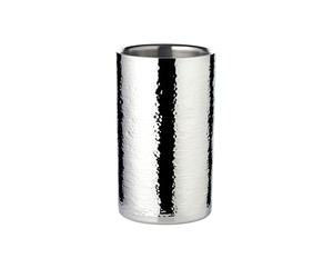 EDZARD Nebraska Bottle Chiller Height 20 cm Diameter 12 cm Fine Hammered Stainless Steel Highly Polished Double