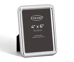 Edzard picture frame frame photo frame Como for photo 4 x 6 in, silver plated, tarnish protected