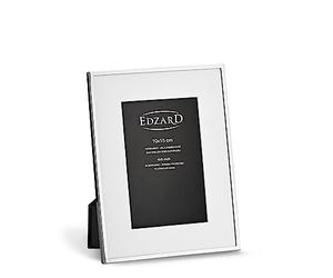 Edzard picture frame Rimini with passe-partout for photo 10 x 15 cm, silver-plated, tarnish-proof, with velvet back, incl. 2 hangers, photo frame for standing and hanging