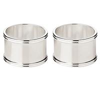 Edzard Round Silver-plated Napkin Rings, Diameter 4 cm, Set of 2 | tarnish resistant, for fabric and paper napkins, table decoration, wedding decor, party favour