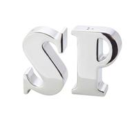EDZARD Salt and Pepper Shakers Favre Set of 2 (H 7 cm), Silver Plated | marked with the letters P and S, spice shakers, table decoration, storage, gift idea for the holidays