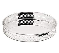 EDZARD serving tray gallery tray Coro, round, silver plated, tarnish protected, diameter 9,1 in, height 1,4 in