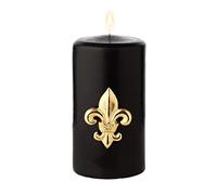 EDZARD Set of 4 candle plugs lily, height 6.5 cm, nickel-plated aluminium, gold - candle pin for pillar candles, candle decoration, Advent wreath, Fleur-de-lis