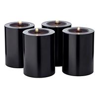 EDZARD Set of 4 Cornelius Tea Light Holders Black Height 8 cm Diameter 6 cm Heat Resistant up to 90 Degrees
