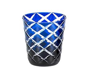 Edzard Set of 6 Crystal Glasses/Tea Light Holder Dio, Height 3,9 in, Capacity 0.25 l, Colour Blue, Hand-Cut Glass in Overlay Technique