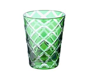 EDZARD Set of 6 Dio Crystal Glasses, Green, Hand-Cut Glass, Height 10 cm