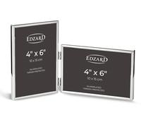 EDZARD Silver Plated Double Photo Frame Collage Otto 6"x4" (10x15 cm)