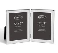 EDZARD Silver Plated Double Photo Frame Collage Salerno 7"x5" (13x18 cm)