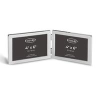 EDZARD Silver Plated Double Photo Frame Collage Salerno Landscape 6"x4"