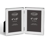 Edzard Photo Frame Salerno, 4x6 inch (10x15 cm), Silver Plated Picture Frame, Tarnish Protected