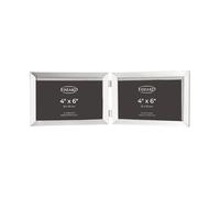 EDZARD Silver Plated Double Photo Frame Livorno Landscape 6"x4" (10x15 cm)
