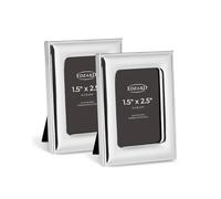 EDZARD Silver Plated Mini Photo Frame Adria Set of 2 1.6"x2.4" Non-Tarnishing