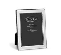 Edzard Silver Plated Photo Frame 3"x5" (9x13 cm) Salerno, Non-Tarnishing, High Gloss Finish, Real Glass Front & Premium Velvet Back, Portrait or Landscape Display - Elegant Wedding Gift