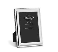 Edzard Silver Plated Photo Frame 3"x5" (9x13 cm) Terni, Non-Tarnishing, High Gloss Finish, Real Glass Front & Premium Velvet Back, Portrait or Landscape Display - Elegant Wedding Gift